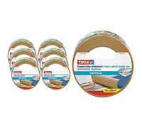 Tesa Ruban Adhésif Double Face Universel - Ruban Adhésif Polyvalent - Lot de 6 rouleaux 10 m x 50 mm & Universal Rouleau de Ruban Adhésif Double Face pour Surfaces Lisses- 25 mm x 50 mm
