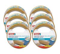 tesa Ruban Adhésif Double Face Universel - Ruban Adhésif Polyvalent pour la Fixation de Tapis, pour les Travaux Manuels et la Décoration Intérieure - Lot de 6 rouleaux 10 m x 50 mm