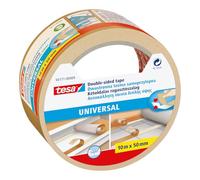 tesa Ruban Adhésif Double Face Universel - Ruban Adhésif Polyvalent pour la Fixation de Tapis, pour les Travaux Manuels et la Décoration Intérieure - 10 m x 50 mm