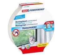 tesa Adhésif double-face de montage Powerbond transparent 19 mm x 5 m
