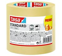 tesa Ruban de Masquage Standard - Lot de 2 - Adhésif Forte Adhérence pour le Masquage pendant les Travaux de Peinture - Sans Solvant - 2 x 50 m x 50 mm