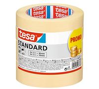 tesa Ruban de masquage 05061-00000-01 – Lot de 4 – 2x50m 19mm & 2x50m 30mm – Sans solvant