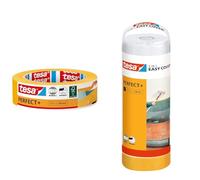 Tesa Ruban de peintre Perfect+ 50 m x 30mm & Easy Cover Perfect+ Refill M - Film de peintre 2en1 avec ruban de peintre en papier Washi - 33 m x 140 cm