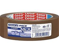 tesa Ruban d'emballage, Ruban d'emballage résistant pour les colis et boîtes moyens à lourds, 66 m x 50 mm - Marron