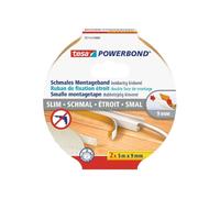 tesa Adhésif de montage Powerbond étroit blanc 5 m x 9 mm 2 rouleaux