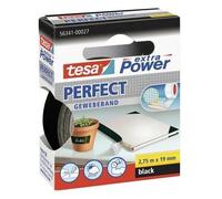 tesa Ruban adhésif toilé extra Power® 56341 - Noir 19 mm x 2,75 m - adhésif caoutchouc - Lot de 10
