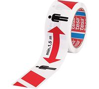 tesa Ruban de marquage Signal – Distance 1,5 m, PP 50 mm x 50 m Rouge/Blanc