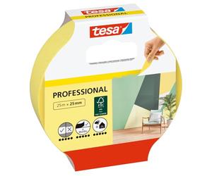Tesa TAPETEN Ruban de Masquage - Lot de 2 - Rose Clair - 25 m x 25 mm | Pour surfaces délicates en intérieur - Avec support en papier ultra-fin