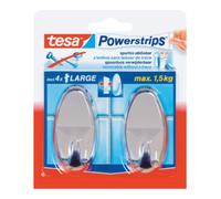 tesa tesa Powerstrips Crochets Large Oval, chrome Quantité:1
