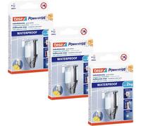 Tesa Powerstrips ® Waterproof strips LARGE en lot de 3 bandes adhésives double face résistantes à l'eau pour cuisine salle de