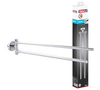 tesa tesa Smooz Porte-Serviettes anneau, finition brillante Métal Chromé, adhésif, technologie sans Percer, 130mm x 185mm x 50mm 40322-00000-00