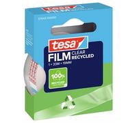 Tesa tesafilm CLEAR RECYCLED - ruban adhésif transparent - 100% plastique recyclé - résistant à la déchirure - adhésif, sans solvant et résistant au vieillissement - 1 rouleau á 33 m x 19 mm