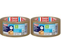Tesa tesapack Eco et Ultra Strong Ruban Adhésif Pour Paquets - Ruban Adhésif Fabriqué à Partir de Matériaux Réutilisés - Fermeture Sûre des Paquets Pesant Jusqu'à 30 kg - 1 Rouleau de 50 m x 50 mm