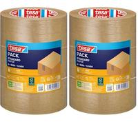 Tesa tesapack STANDARD PAPER - Ruban d’emballage en papier - 56% de matériaux renouvelables - Déchirable à la main - Ruban d’emballage pour colis légers - Marron - 3 rouleaux de 50 m x 50 mm chacun