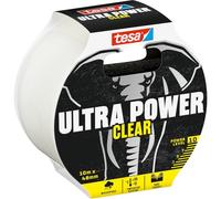 tesa Ultra Power Clear Ruban de Réparation Transparent pour des Réparations Invisibles - Résistant aux Intempéries et Déchirable à la Main - 10 m x 48 mm