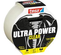 tesa Ultra Power Clear Ruban de Réparation Transparent pour des Réparations Invisibles - Résistant aux Intempéries et Déchirable à la Main - 20 m x 48 mm