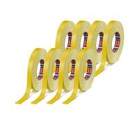 tesaband 4651 Ruban Premium en Toile en Lot de 8 - Ruban de Réparation Polyvalent pour Intérieur - Résistant aux Intempéries - Jaune - 8 Rouleaux de 50 m x 19 mm Chacun