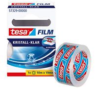 tesafilm Crystal Clear - Ruban Adhésif Ultra-transparent - 10 m x 19 mm | Bande adhésive d'une clarté cristalline - Forte adhérence, résistante à la déchirure, sans solvant, durable