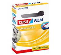 tesafilm Double-Sided - 1 Rouleau - 7,5 m x 12 mm - Transparent | Ruban adhésif double face transparent - Pour fixer discrètement photos, papier et cartons légers - Facile à dérouler