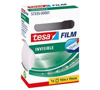 tesafilm Invisible - Ruban Adhésif - Haute Transparence - 10 m x 19 mm | Bande adhésive presque invisible, n'altérant pas les copies - Déchirable à la main - Silencieuse, résistante aux UV, durable