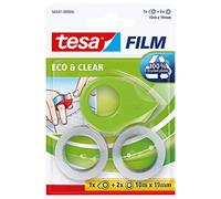 tesafilm Mini Dérouleur à la main EcoLogo Vert + 2 rouleaux adhésifs Eco & Clear Rubans adhésifs 10m x 19mm