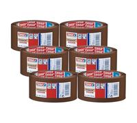 tesapack 4024 Ruban adhésif universel pour paquets en film PE - ruban adhésif d'expédition pour déroulement silencieux - résistant aux intempéries et au vieillissement - marron - 66m x 5cm |6 pièces
