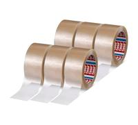 tesapack 4124 Ruban adhésif colis PVC - 66 m x 50 mm - transparent - 6 rlx | Ruban d'emballage premium pour colis de poids moyen à lourd - Ruban adhésif indéchirable et à déroulement silencieux