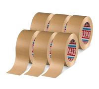 tesapack 4713 Ruban adhésif papier - 50 m x 50 mm - marron - 6 rouleaux | Ruban adhésif pour colis légers - Ruban sans solvant et facilement recyclable - Ruban adhésif déchirable à la main