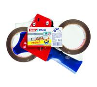 tesa Distributeur de ruban d'emballage 57108-00-01 50 mm x 66 m Marron – protection de la lame