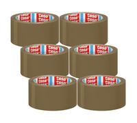 tesapack UNIVERSAL Ruban d'emballage - 66 m x 50 mm - marron - 6 rouleaux | Ruban adhésif d'emballage en film PP - Ruban à déroulement silencieux - Ruban adhésif sans solvant, à forte adhérence