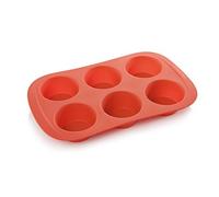 Tescoma 629433 Moule 6 Muffin Delicia SiliconPrime, rouge