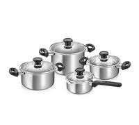 Tescoma 730808 Batterie de pot en acier inoxydable, 8 pièces avec couvercles, ligne Brava