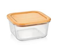 Tescoma 900846 Conteneur en verre avec couvercle en bambou, carré 1,4 litre, ligne en ligne