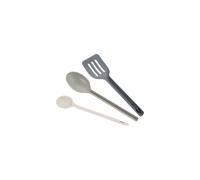 Tescoma COMPACT - Set 3 ustensiles nylon - Cuillère, Louche, Spatule - Blanc crème