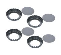 Tescoma Delicia Moule Crostata Rond Antiadhésif Ø 10 cm Fond Amovible Set 4