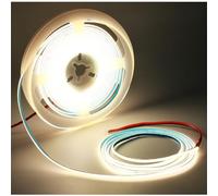 Tesfish Ruban LED 12V COB, 3mm de large ultra fin, Bande 5M 384 LEDs/M Total Lumière Néon Blanc Naturel 4000K pour Fête, Comptoir, étagère, Décoration Intérieure