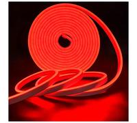 Tesfish Ruban LED Néon, Bande DC 12V 5M 120 LEDs/M Total 600 LEDs Couleur Rouge IP65 étanche Bandes Lumineuses Souple pour Chambre, Bar, Salle de Jeux, Anniversaire, Fête de Noël