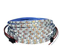 Tesfish WS2812B Ruban LED 5V, 5mm de large ultra fin Bande de Pixels 5m 5050 300 LEDs IP30 PCB Blanc Couleur Complète Adressable Individuellement Bande pour DIY Publicité Décoration