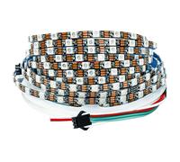 Tesfish WS2812B Ruban LED 5V, 5mm de large ultra fin Bande de Pixels 5m 5050 300 LEDs IP30 PCB Noir Couleur Complète Adressable Individuellement Bande pour DIY Publicité Décoration