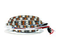 Tesfish WS2812B Ruban LED 5V, 5mm de large ultra fin RGB Bande de Pixels 2m 5050 120 LEDs IP30 PCB Noir Couleur Complète Adressable Individuellement Bande pour DIY Publicité Décoration