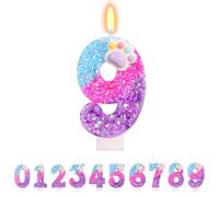 TESGADGETS Bougies d'anniversaire Mignonnes en Forme de Pattes - Bougie numéro 9, décoration de gâteau avec Empreintes de Chat et de Chien, décorations de 9e Anniversaire Style Dessin animé pour