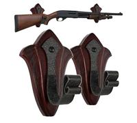TESLYAR Supports pour Arme | Crochets de Fusil de Chasse | Porte fusils Mural | Support Arme de Chasse Fusil | Bois de frêne Naturel avec Un Crochet en métal