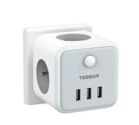 TESSAN 6-en-1 Multiprise Murale avec USB, Prise Multiple Française