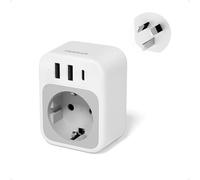 TESSAN Adaptateur Prise Australie avec 1 USB C et 2 USB A, Adaptateur Prise Chine vers France 2500 W, Voyage Accessoires pour Chine, Australie, Argentine, Nouvelle zelande