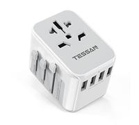 TESSAN Adaptateur Prise Universelle, Adaptateur de Voyage avec 4 USB A | Adaptateur Universel de Voyage avec 4 USB, Adaptateur Voyage France vers USA Anglaise Thailande Japon Australie Chine Brésil