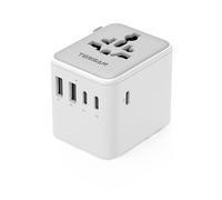 TESSAN Adaptateur Prise Universelle, Adaptateur Universel de Voyage avec 5 USB Puissance Totale 28W, International Voyage Accessoires France vers USA Anglaise Thailande Japon Australie Chine