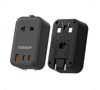 TESSAN Adaptateur Prise Universelle PD 20W, Adaptateur Voyage avec 2 USB C