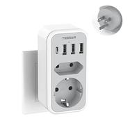TESSAN Adaptateur Prise USA 6 en 1 avec 3 USB A et 1 USB C