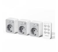 TESSAN Jeu de Prise Telecommande sans Fil, Portée 30,5 M, 3600 W Intérieures Prise Electrique avec Telecommande et Interrupteur, pour Décoration, Électroménager, Éclairage, Lot de 3