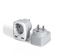TESSAN Lot de 2 Adaptateur Prise Inde, 3 en 1 Adaptateur Sri Lanka